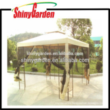 deluxe steel metal tube fabric roof garden tent, gazebo mosquito netting